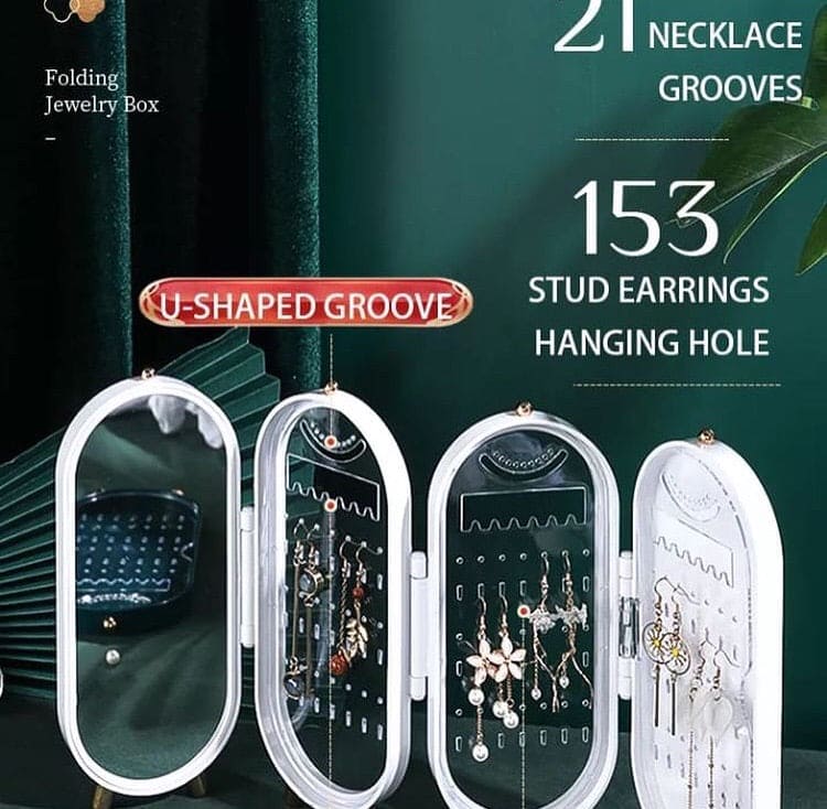 4 Doors Portable Jewelry Organizer With Mirror, Earrings Display Jewelry Rack, Hanging Earrings Holder 4 Doors Portable Jewelry Organizer With Mirror, Earrings Display Jewelry Rack, Hanging Earrings Holder